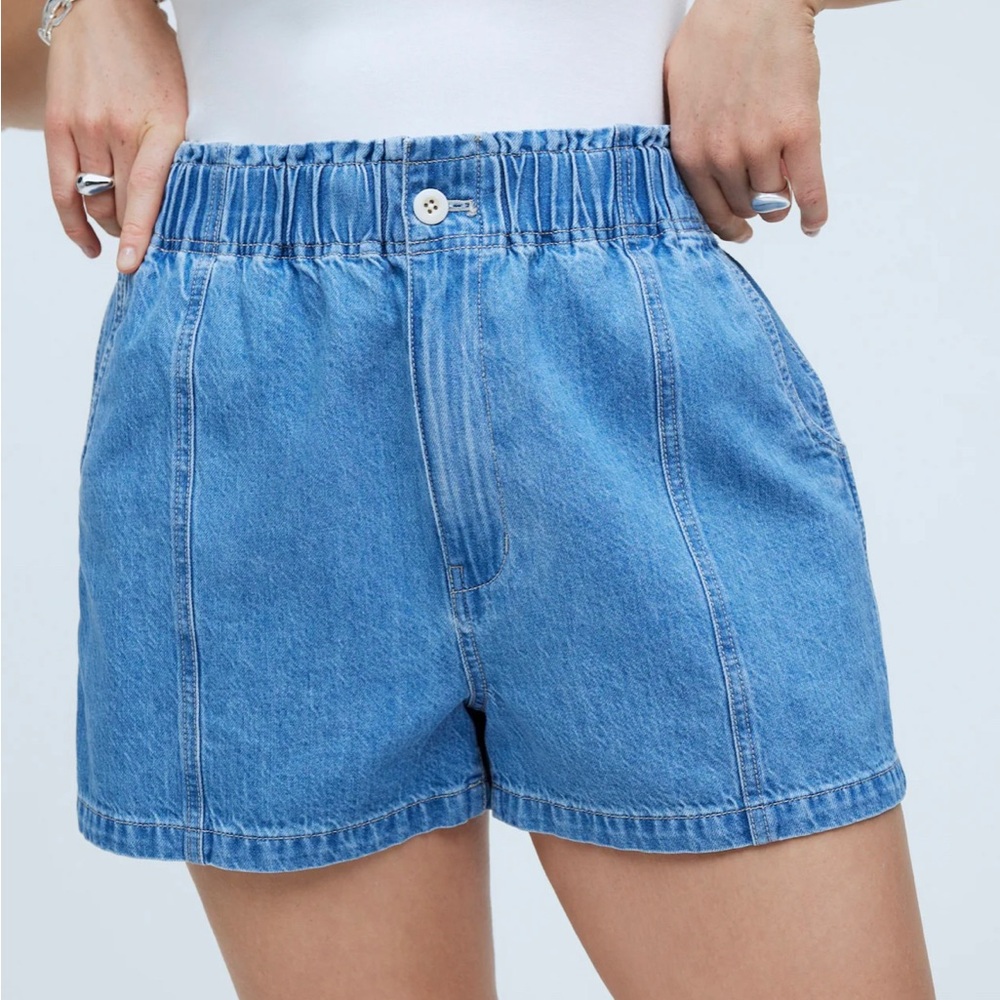 Madewell Denim Pull-On Paperbag Shorts in Bunten Wash - New With Tags